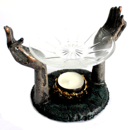 Antiker Buddha - Om Hände Duftlampe