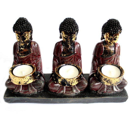 Antiker Buddha - Drei Anhänger Kerzenhalter