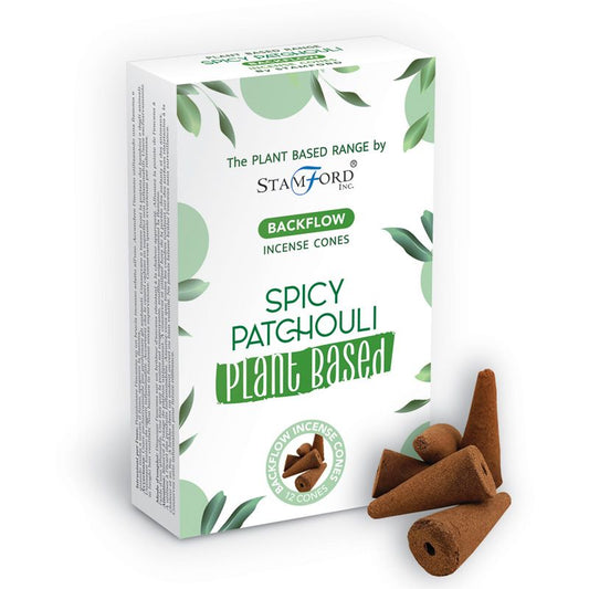 Rückfluss-Räucherkegel auf pflanzlicher Basis – würziges Patchouli