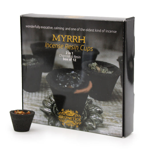 Schachtel mit 12 Harzbecher – Myrrhe