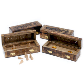 Räucherkegel-Räucherbox 6" – Mangoholz (1 Stück)
