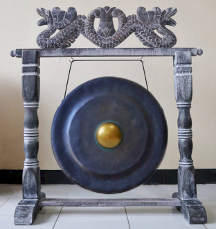 Mittlerer Gong im Ständer – 35 cm – Schwarz
