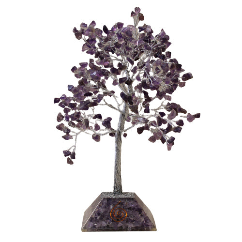 Edelsteinbaum mit Organitbasis – 320er Stein – Amethyst