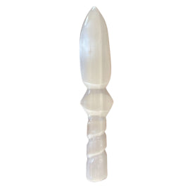 Selenite groß Ritualmesser – Spirale (25 cm)