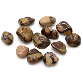 Bag of 12 medium-sized African tumbled stones – Jasper Nguni
