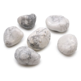 Bag of 6 large African tumbled stones – white howlite – magnesite