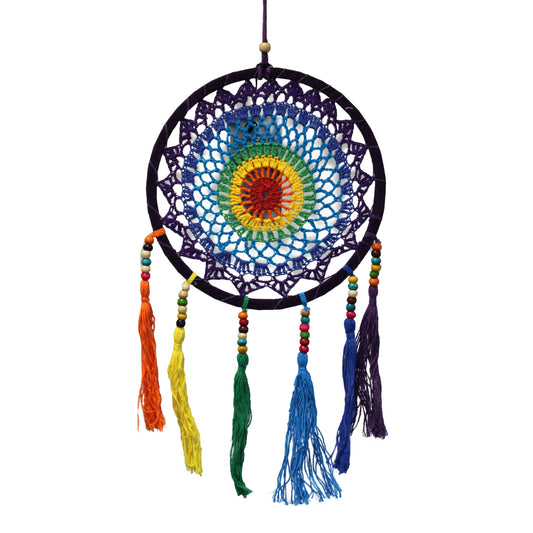 Kleiner Traumfänger (22 x 56 cm) – Lebendiger Regenbogen