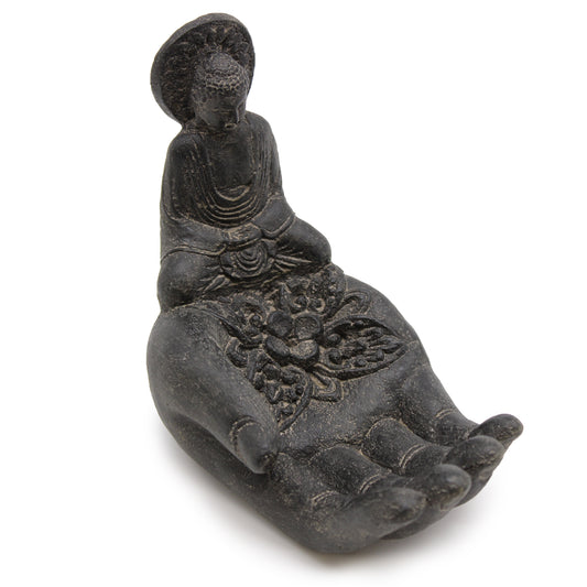 Buddah & Hand-Räuchergefäß (schwarz)