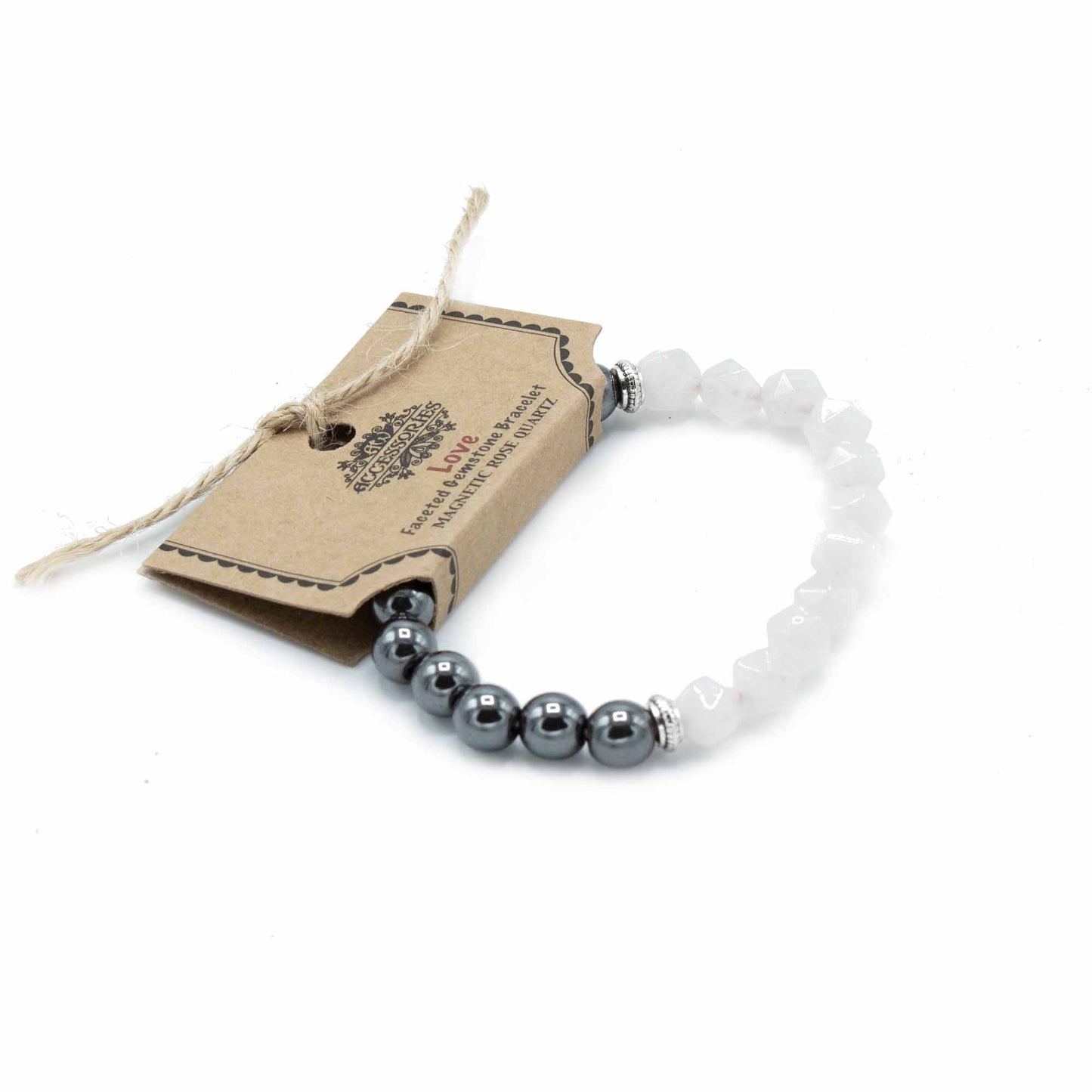 Facettiertes Edelstein-Armband – magnetischer Rosenquarz