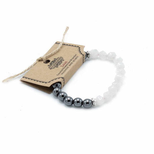 Facettiertes Edelstein-Armband – magnetischer Rosenquarz