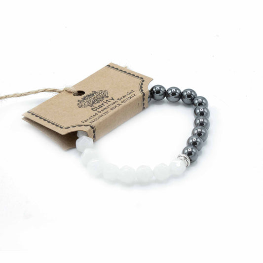 Facettiertes Edelstein-Armband – magnetischer Bergquarz