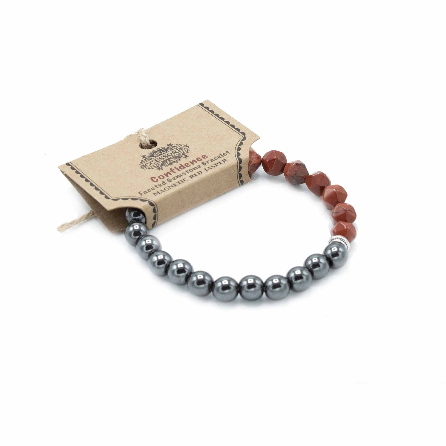 Facettiertes Edelstein-Armband – magnetischer roter Jaspis