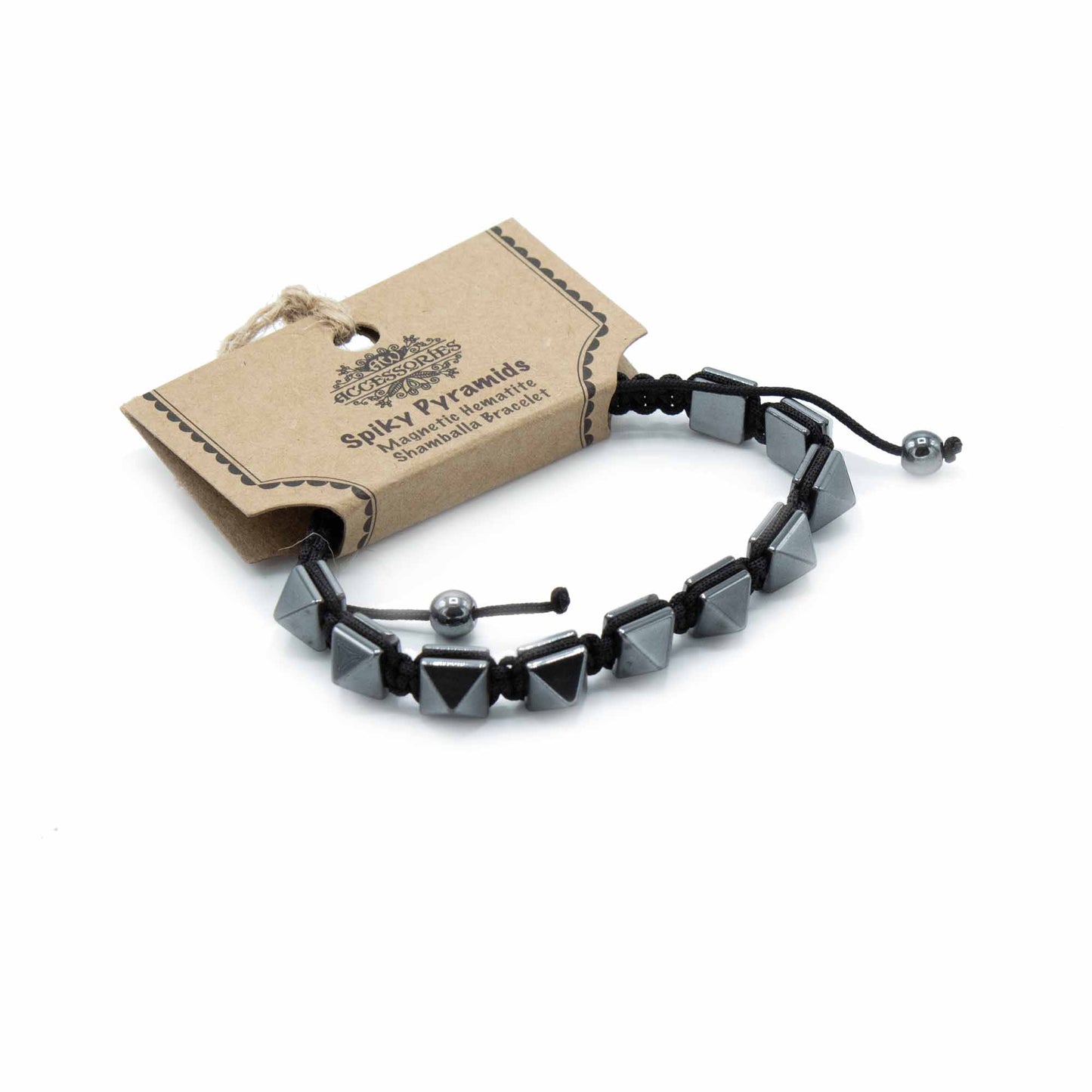 Magnetic Hematite Shamballa Bracelet – Spiky Pyramids