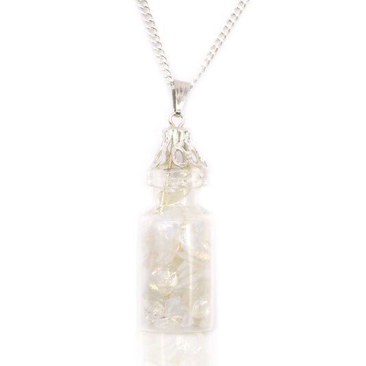 Necklace with bottled gemstones – Opalite