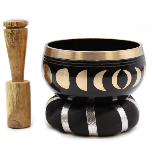 Mondphasen-Klangschalen-Set – Schwarz 10,7 cm