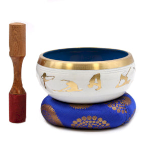 Lrg Yoga Moves Klangschalen-Set – Weiß/Blau 14 cm