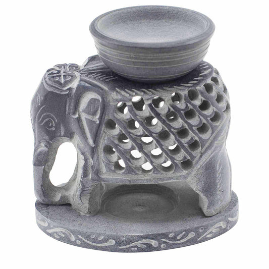 Soapstone fragrance lamp 10.5 cm – Standing Elephant