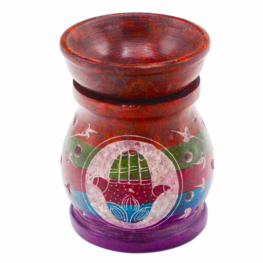 Soapstone fragrance lamp 10 cm – Hamsa – five colors
