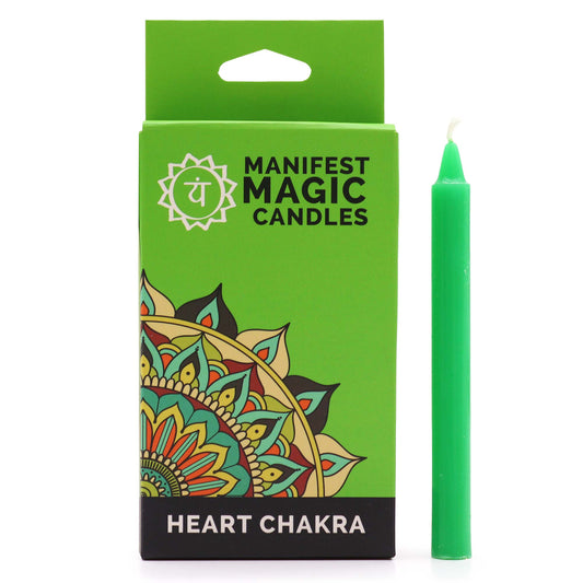 Manifest-Magiekerzen (12er-Pack) – Grün – Herzchakra