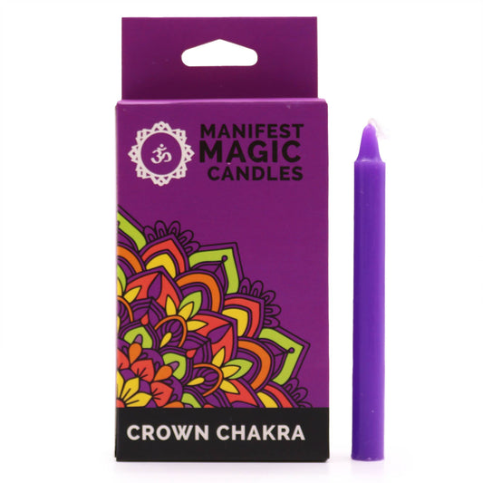 Manifest-Magiekerzen (12er-Pack) – Lila – Kronenchakra