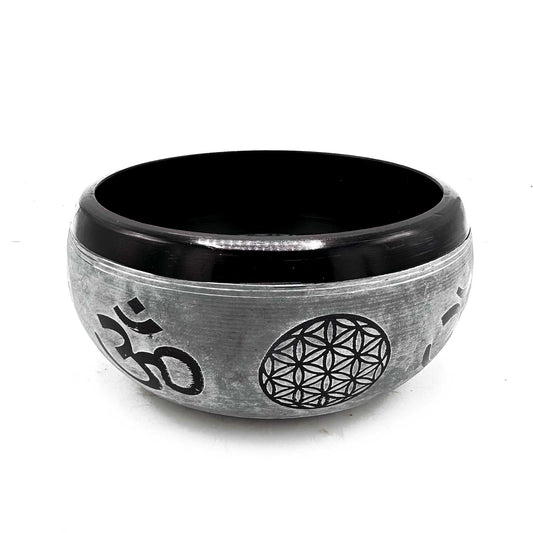 Klangschale aus Erdpulver – Om Five Buddha – 16 cm