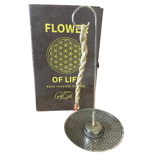 Set aus Räucherstäbchen und versilbertem Halter – Blume des Lebens