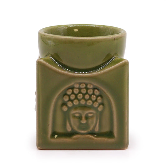 Square Buddha fragrance lamp – light jade