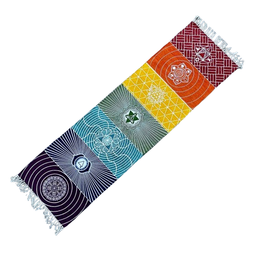 Yogateppich aus 100 % Baumwolle – 60 x 200 cm – 7 Chakren