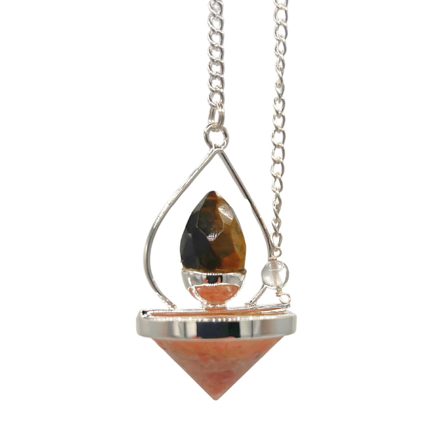 Gemstone Lantern of Life Pendulum – Sunstone and Tiger's Eye