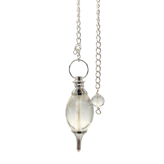 Lingam-shaped gemstone pendulum – rock quartz