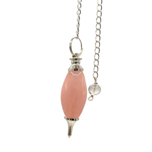 Lingam-shaped gemstone pendulum – rose quartz