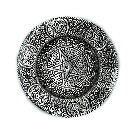 Polierter Pentagon-Räucherstäbchenhalter aus Aluminium, 11,5 cm