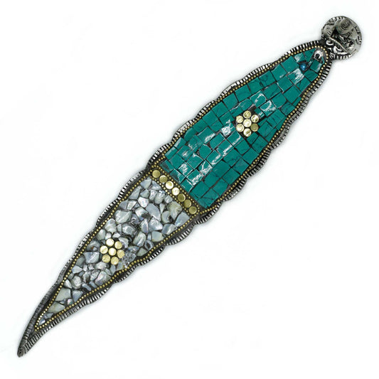 Buddha Long Leaf Räucherstäbchenhalter mit tibetischem Dekor