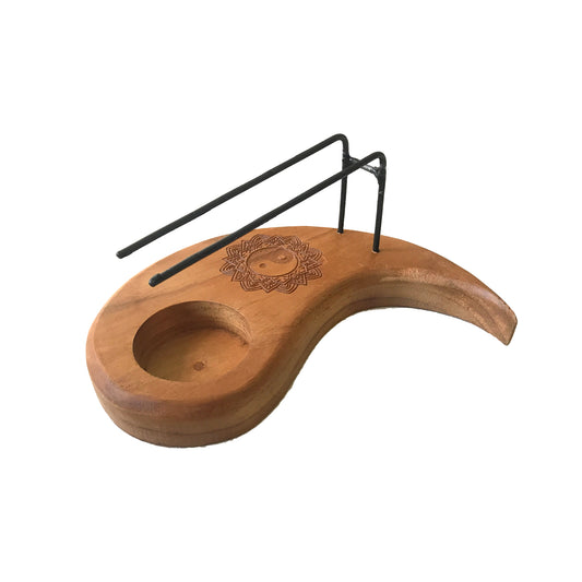 Tropfenförmiger Palo Santo Heizer – Teakholz – Yin & Yang Design