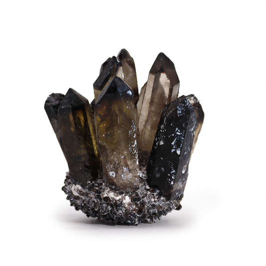 Handgefertigter natürlicher Quarz-Cluster – Rauchiger Geisterquarz (ca. 250–300 g, 8 cm)