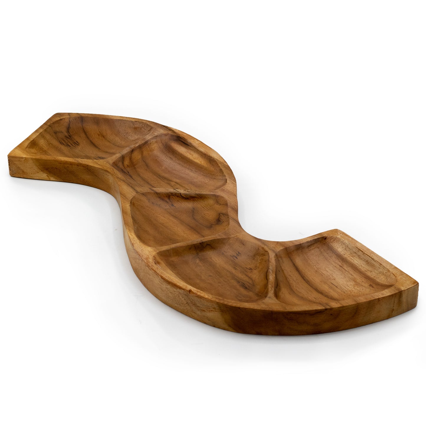 Snake-shaped teak bowl, approx. 55 cm