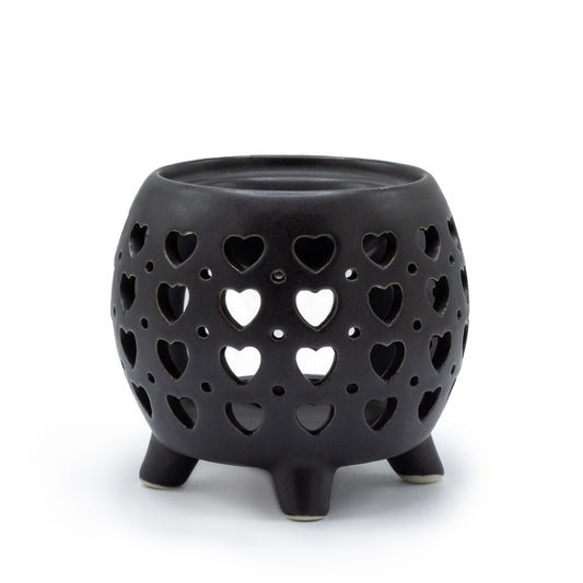 Squat Pot Duftlampen Multi Hearts – Mattschwarz