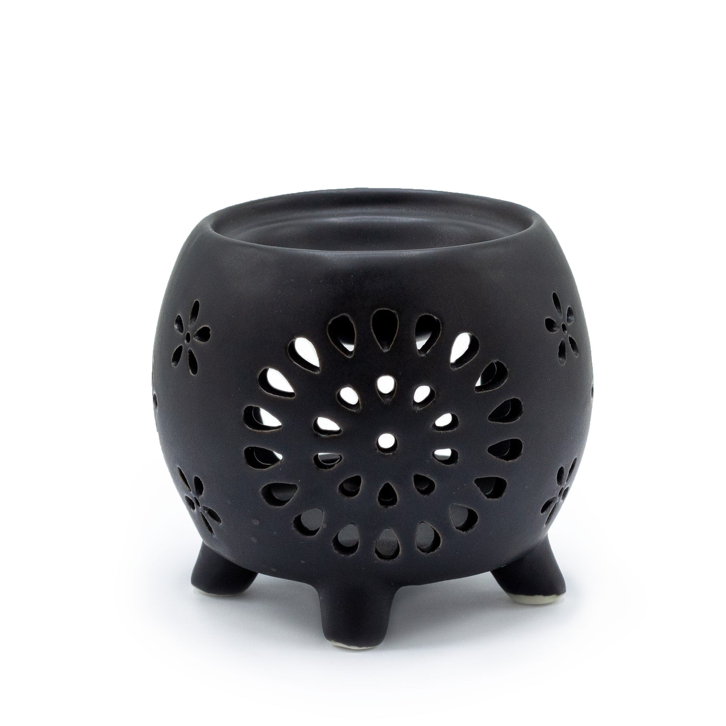 Squat Pot Duftlampen Flower Burst – Mattschwarz