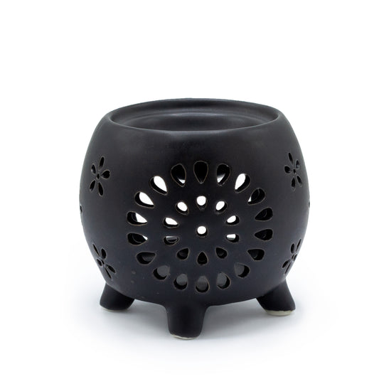 Squat Pot Duftlampen Flower Burst – Mattschwarz