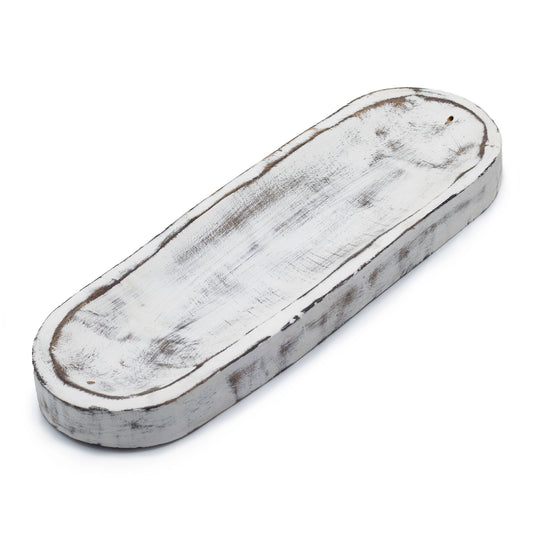 Großes Räucherstäbchentablett 30 x 10 cm – klassisches Weiß getüncht