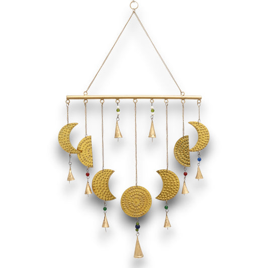 Indisches Glockenspiel – Mondphasen-Glockenspiel aus Messing – 43 x 40 cm