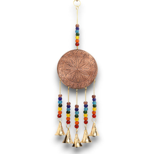 Indisches Glockenspiel – Baum des Lebens – Chakra-Perlen, 5 Glocken – 10 x 36 cm