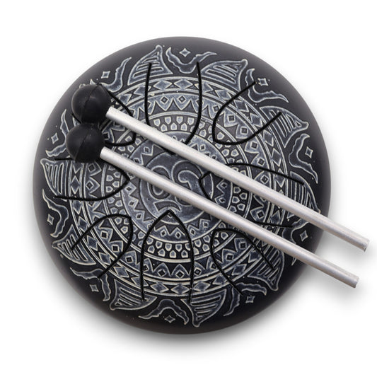 Stahlzungentrommel  Mandala graviert - OM - 16cm