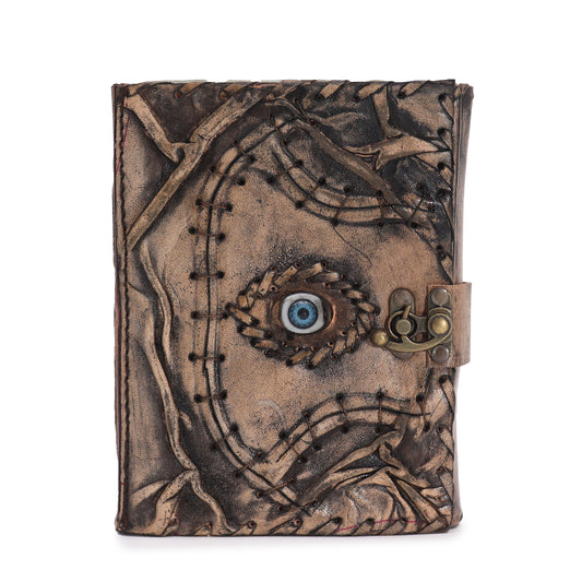 Braunbraunes Buch – Evil Eye Decor – 160 Seiten mit Büttenrand – 17 x 12,5 cm