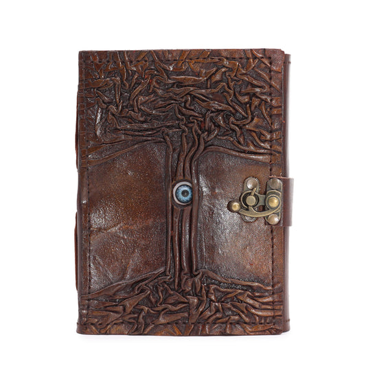 Schwarzbraunes Buch – Evil Eye-Dekor – 160 Seiten mit Büttenrand – 17 x 12,5 cm