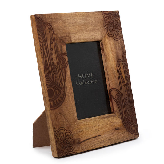 Mittlerer Mangoholz-Bilderrahmen (für 10 x 15 cm), 26 x 20 x 2 cm – Hansa – Schwarz