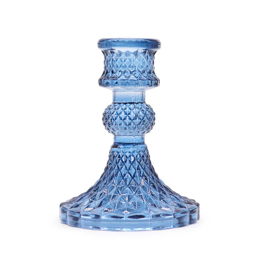 Set mit 2 Vintage-Kerzenhaltern – Königsblau