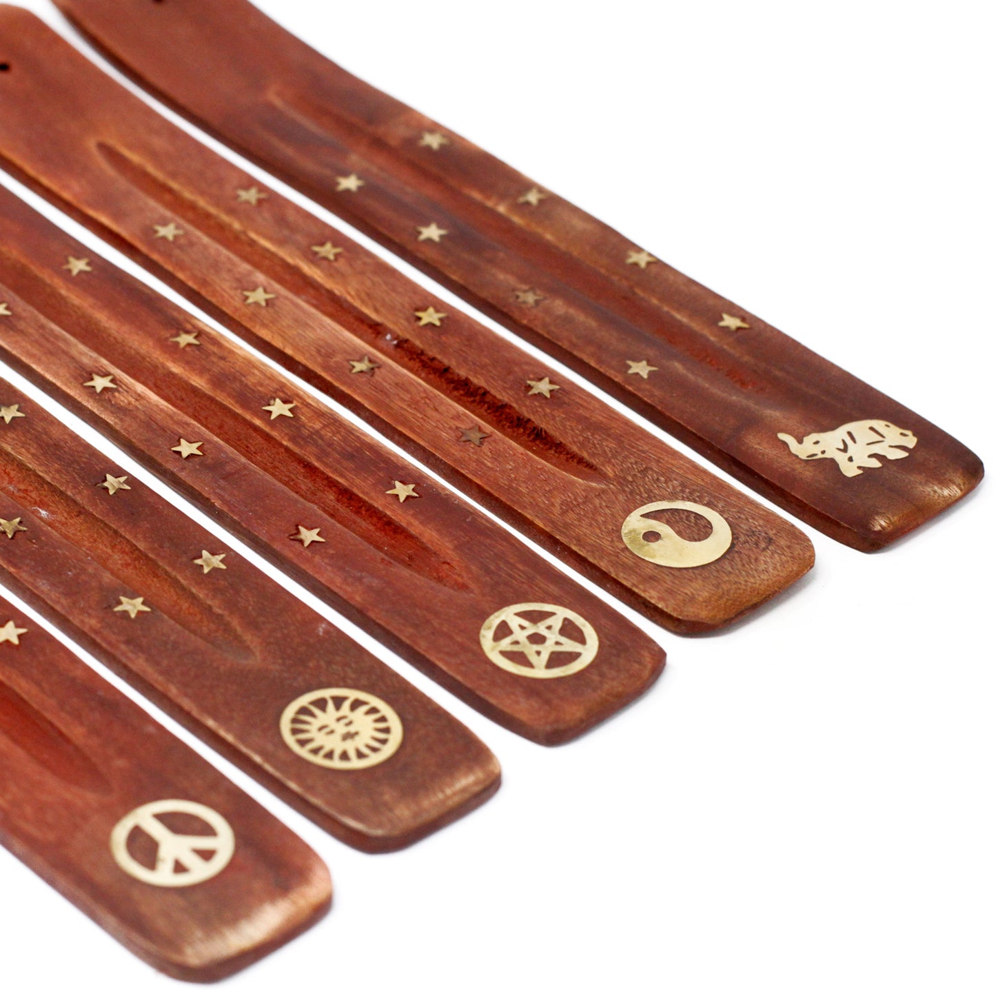 Ash catcher with brass inlay – mango wood (1 piece)