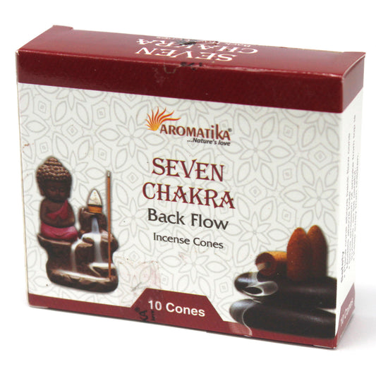 Aromatica Backflow-Räucherkegel – 7 Charkras