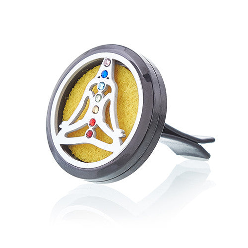 Auto-Diffusor-Set – Yoga-Chakra aus Zinn – 30 mm